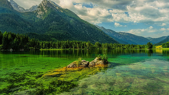 hintersee, berchtesgaden milli parkı, milli park, dağ gölü, berchtesgaden, alpler, almanya, avrupa, dağ, göl, göl, HD masaüstü duvar kağıdı HD wallpaper