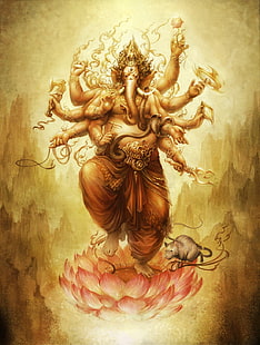 Ganesha resim, Ganesha, Hindistan, HD masaüstü duvar kağıdı HD wallpaper