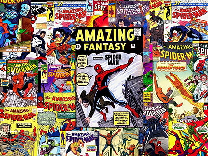 комикси, човек-паяк, човек-паяк, супергерой, HD тапет HD wallpaper