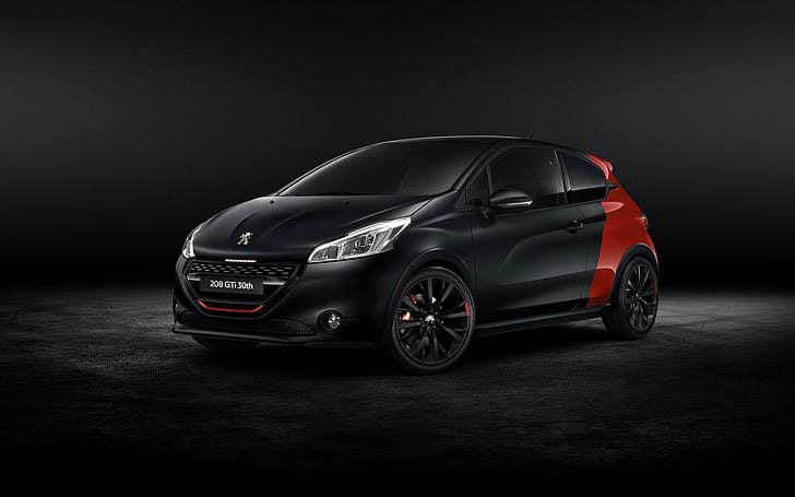 2014 Peugeot 208 GTi 30th Anniversary Limited Edition, black and red peugeot 3 door hatchback, edition, anniversary, limited, peugeot, 2014, 30th, cars, HD wallpaper