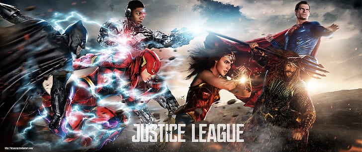 Justice League, 2017 film, film, superman, batman, wonder woman, cyborg, flash, aquaman, hd, 4k, artista, deviantart, 5k, Sfondo HD