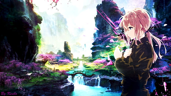 Violet Evergarden, anime, anime girls, image dans l'image, Fond d'écran HD HD wallpaper