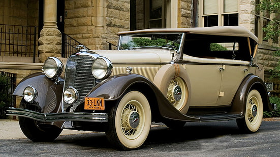 1933 Lincoln Ka Phaeton, 빈티지, 페이톤, 링컨, 우아한, 1933, 클래식, 카울, 듀얼, 골동품, 자동차, HD 배경 화면 HD wallpaper