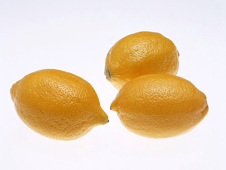 three lemon fruits, lemon, delicious, sour, HD wallpaper