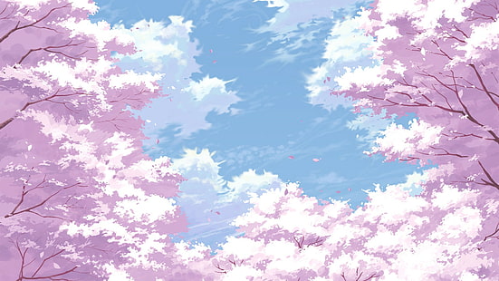 Cherry Blossom, Bunga, Lukisan, Merah Muda, bunga sakura, bunga, lukisan, merah muda, Wallpaper HD HD wallpaper