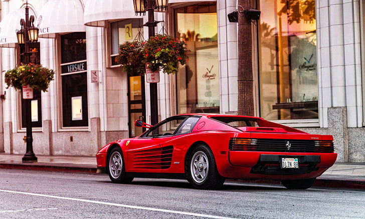 mobil, kendaraan, mobil merah, Ferrari, Ferrari Testarossa, Wallpaper HD