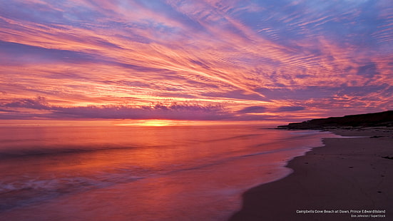 Campbells Cove Beach at Dawn, Isola del Principe Edoardo, Albe / Tramonti, Sfondo HD HD wallpaper