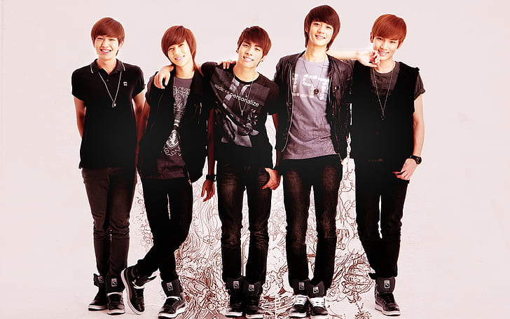 Shinee Members, группа парней, мужчины, чувак, фон, HD обои