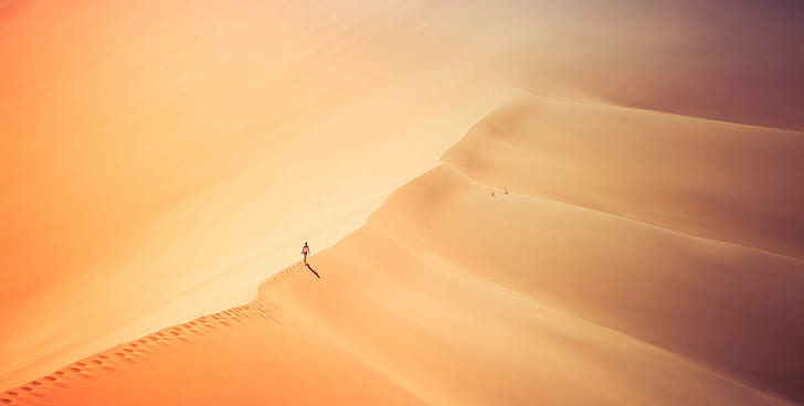 landscape photography of person standing on desert, bel, bel, Bel, Walk, landscape photography, Africa, Namibia, com, Artist, Workshop, Horizontal, Colour, Color, Desert, Dunes, Walking, Yoga, Orange, Yellow, Purple, Black  Sand, Sand  Mountain, tutorial, HDR Photography, Outdoor, Outdoors, Outside, People, Person, Lonely, Sony  ILCE-7R, sand Dune, sand, nature, adventure, landscape, dry, HD wallpaper