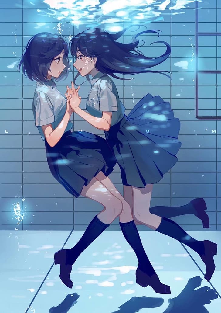 anime girls, Yuri (artist), Pixiv, HD wallpaper