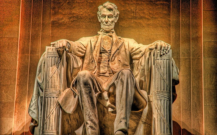 Staty av Abraham Lincoln, Abraham Lincoln staty, fotografi, 1920x1200, Staty, Abraham Lincoln, HD tapet