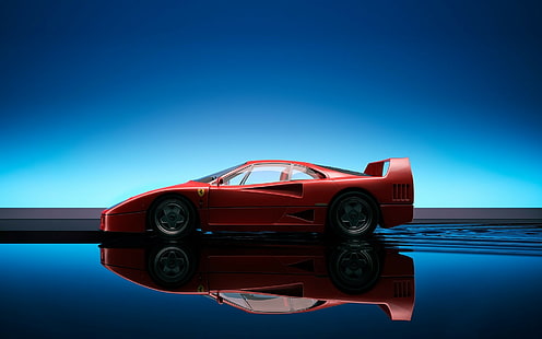 Ferrari F40 Reflection HD, coches, reflejo, ferrari, f40, Fondo de pantalla HD HD wallpaper
