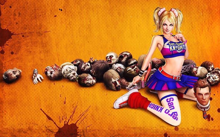 Blonde, Zombies, Lollipop Chainsaw, Juliet Starling, Nyasha, Short skirt., HD wallpaper