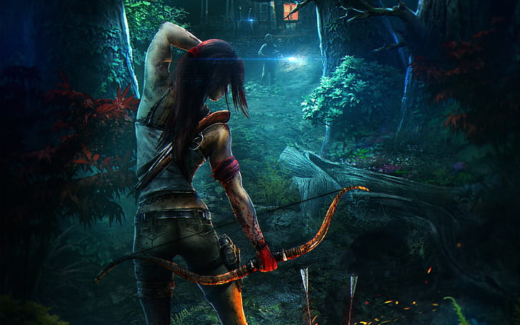 weibliche Bogenschütze Videospiel digitale Tapete, Tomb Raider, Bogenschütze, HD-Hintergrundbild