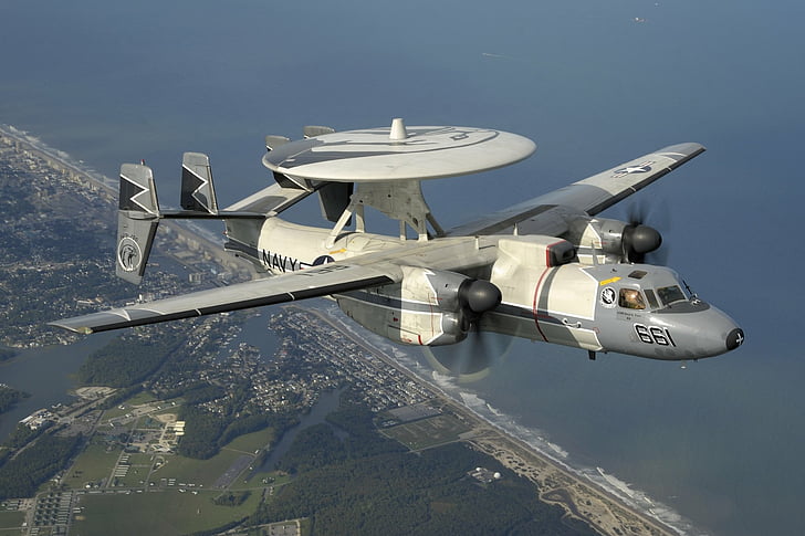 Militära flygplan, Northrop Grumman E-2 Hawkeye, flygplan, krigsflygplan, HD tapet