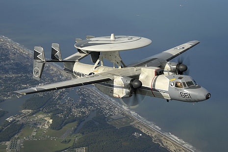 เครื่องบินทหาร, Northrop Grumman E-2 Hawkeye, เครื่องบิน, เครื่องบินรบ, วอลล์เปเปอร์ HD HD wallpaper
