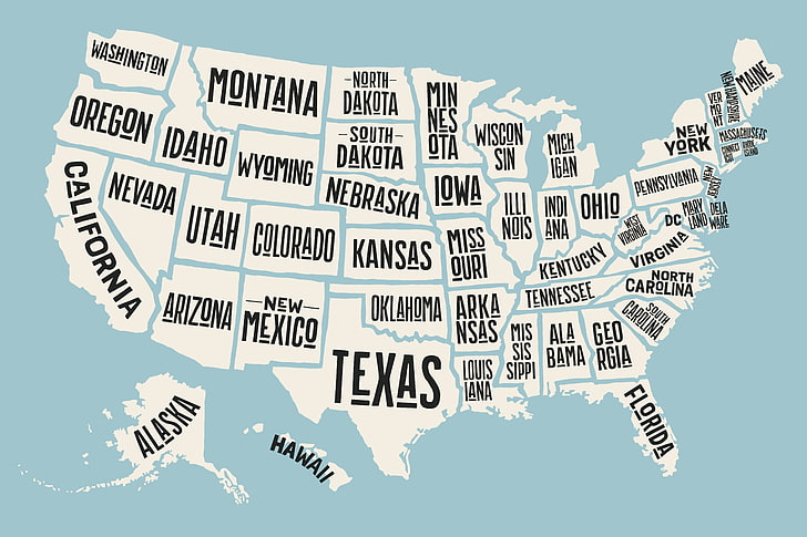 ABD, harita, devletler, HD masaüstü duvar kağıdı