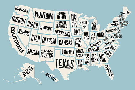 USA, map, states, HD wallpaper HD wallpaper