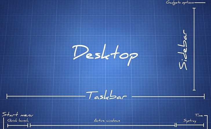 Desktop Blueprint, Computer, Andere, Blau, Desktop, Hintergrund, Blaupause, HD-Hintergrundbild