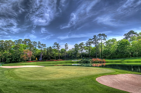 Feld, Golfplatz, Bäume, Landschaft, HD-Hintergrundbild HD wallpaper