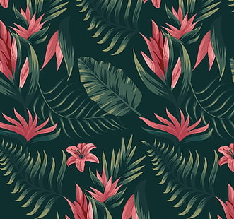tekstur, Bunga, bunga, Latar Belakang, Tropis, Pola, Wallpaper HD HD wallpaper