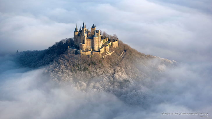 Hohenzollern Kalesi, Baden-Wurttemberg, Almanya, Avrupa, HD masaüstü duvar kağıdı