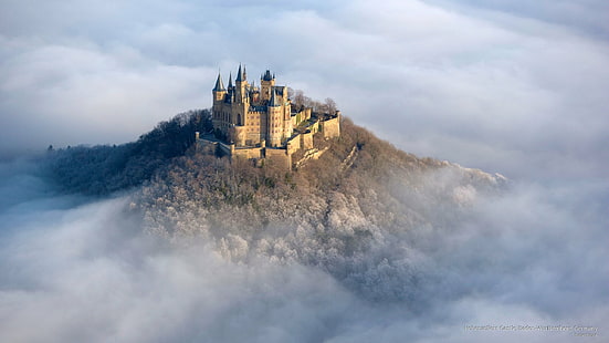 Kastil Hohenzollern, Baden-Wurttemberg, Jerman, Eropa, Wallpaper HD HD wallpaper