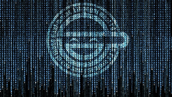 white and black digital wallpaper, anime, fictional logo, Laughing Man, HD wallpaper HD wallpaper