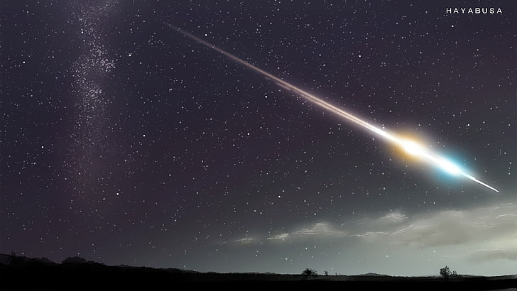 Meteorstern, Raumkunst, Raum, Landschaft, digitale Kunst, HD-Hintergrundbild
