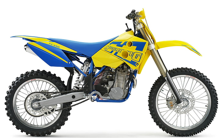 Husaberg FS 650 2005, yellow and blue motocross dirt bike, Motorcycles, Husaberg, yellow, 2005, HD wallpaper