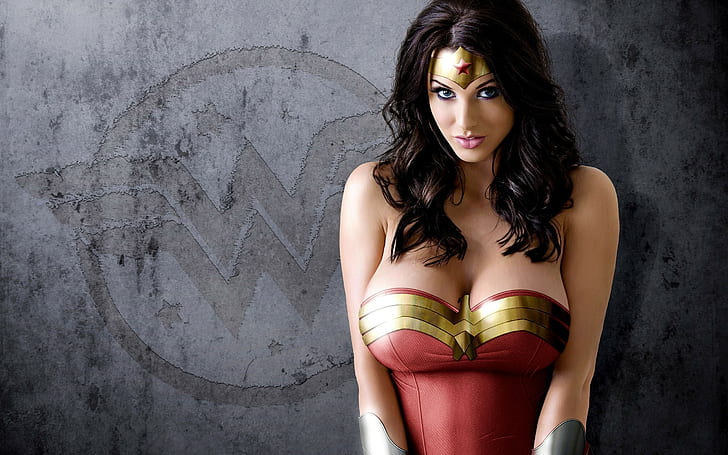 Alice Goodwin แต่งรูป Wonder Woman สาวใหญ่คอสเพลย์ผู้หญิงนางแบบ, วอลล์เปเปอร์ HD