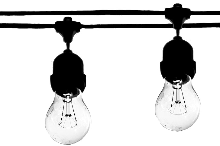 арт, чёрно-белое, лампочка, электрический, электричество, стекло, подвесной, лампа накаливания, лампа, свет, лампочка, прозрачная, HD обои