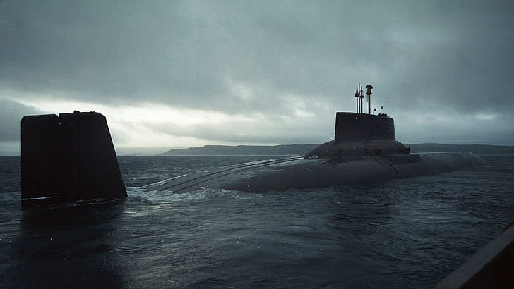 военна подводница руски флот флот ядрена подводница клас тайфун, HD тапет