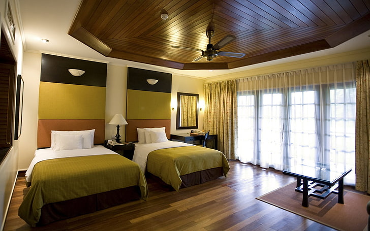 hotel, room, bed, HD wallpaper