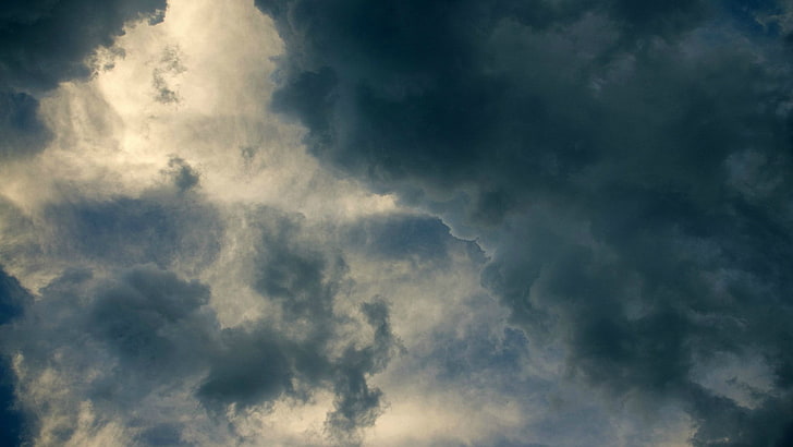 бял облак, дигитално изкуство, небе, буря, HD тапет