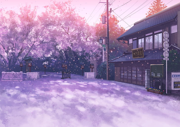 Anime, Original, Fleur de cerisier, Fleur, Fond d'écran HD