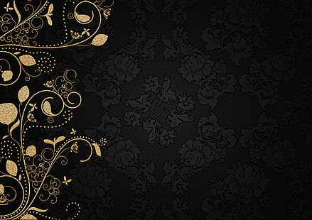  background, gold, pattern, vintage, HD wallpaper HD wallpaper
