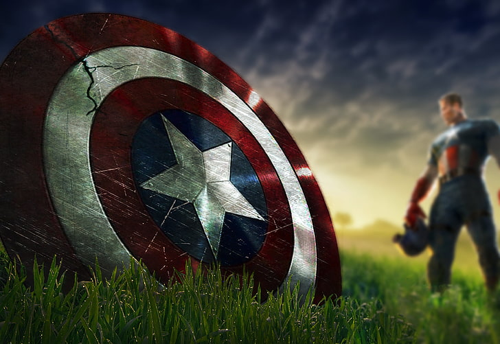 โปสเตอร์ Captain America, shield, marvel, comic, the avenger, the Avengers, Captain America, วอลล์เปเปอร์ HD