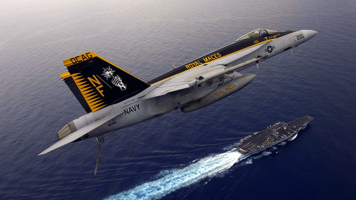 F-18 Coming Home, super hornet, f-18, cairrer, entropi, pesawat terbang, Wallpaper HD