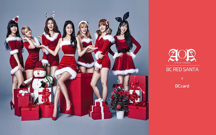 Membres AOP, AOA, Noël, K-pop, Fond d'écran HD
