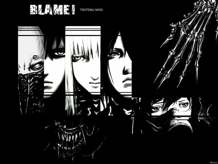 Blame!, monochrome, Tsutomu Nihei, HD wallpaper