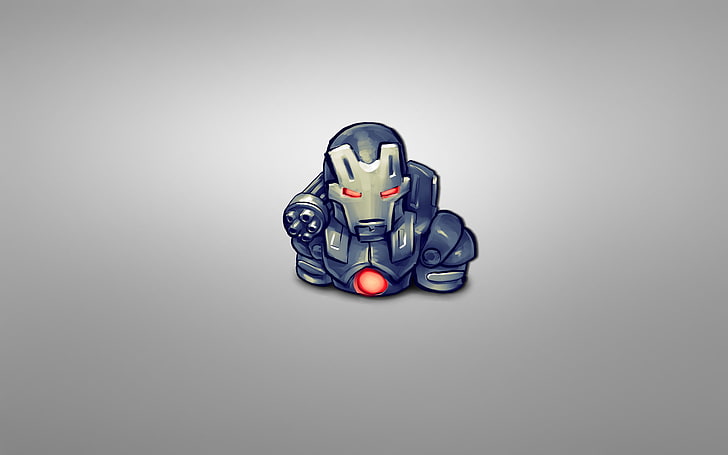 grå och blå Iron Man illustration, grå, stål, minimalism, rustning, iron man, underverk, komisk, HD tapet