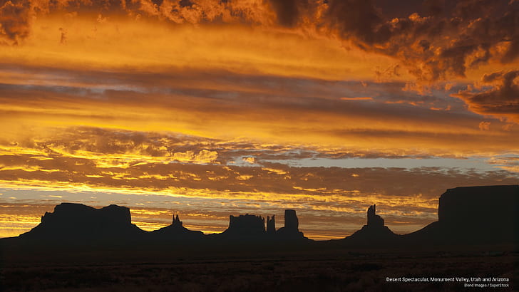 Desert Spectacular, Monument Valley, Utah and Arizona, Sunrises/Sunsets, HD wallpaper