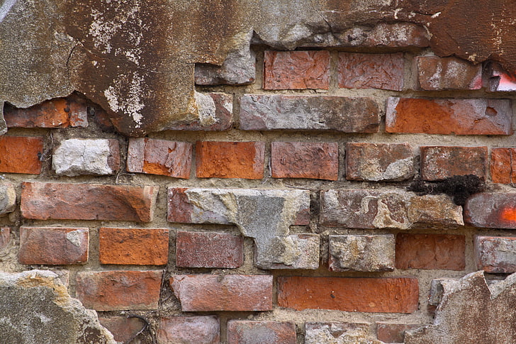 brown brick wall, wall, pattern, brick, broken bricks, reboque, HD wallpaper