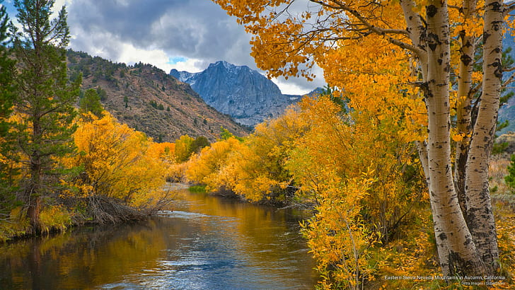 Sierra Nevada orientale Montagne in autunno, California, autunno, Sfondo HD