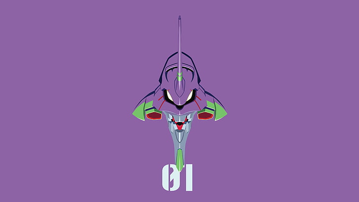 lila, grün und grau 01 Tapete, Neon Genesis Evangelion, Mech, EVA Unit 01, HD-Hintergrundbild