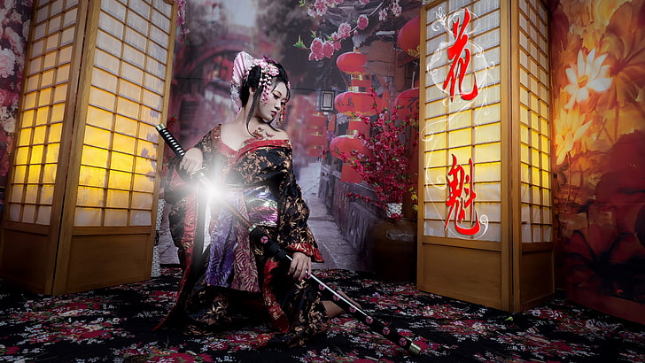 Asia, pedang, pendekar, wanita, Wallpaper HD