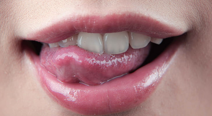 bibir, Lexi Belle, makro, gigi, lidah, menjilat bibir, Wallpaper HD