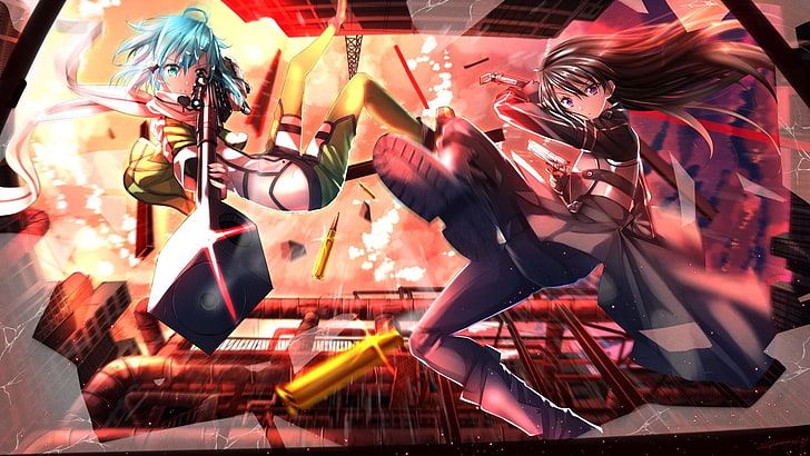 Two girl anime character digital wallpaper, Sword Art Online, Sword Art  Online II, HD wallpaper | Wallpaperbetter