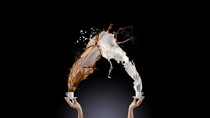 kopi, latte, percikan, Wallpaper HD